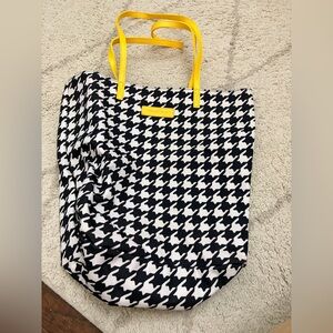 Vera Bradley Black and White Houndstooth Tote with Yellow Accents